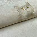 白ネコの刺繍名古屋帯　質感・風合