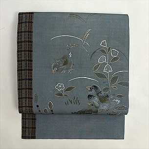 ヒヨコの刺繍名古屋帯