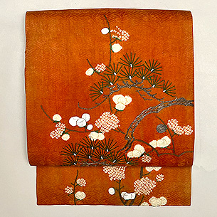 江戸裂紅花の名古屋帯