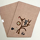 枯れ木にカラスコラージュの名古屋帯　帯裏