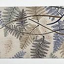 縮緬地シダ文様の名古屋帯　前柄