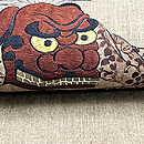 獅子舞文様の名古屋帯　質感・風合