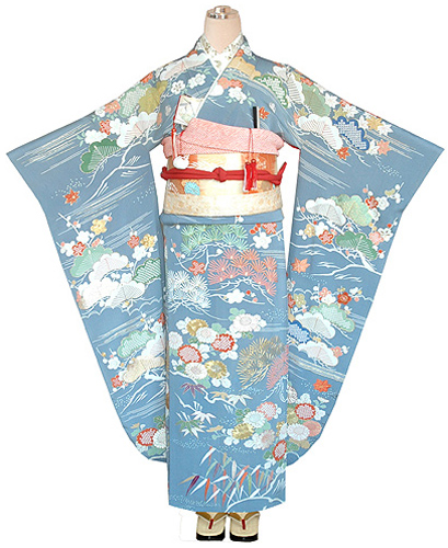 御所解文様縮緬地刺繍振袖 - 着物レンタルの灯屋2｜着物レンタルは渋谷 