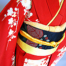 友禅染四君子裾文錦紗縮緬祝着