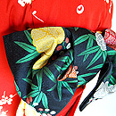 友禅染四君子裾文錦紗縮緬祝着